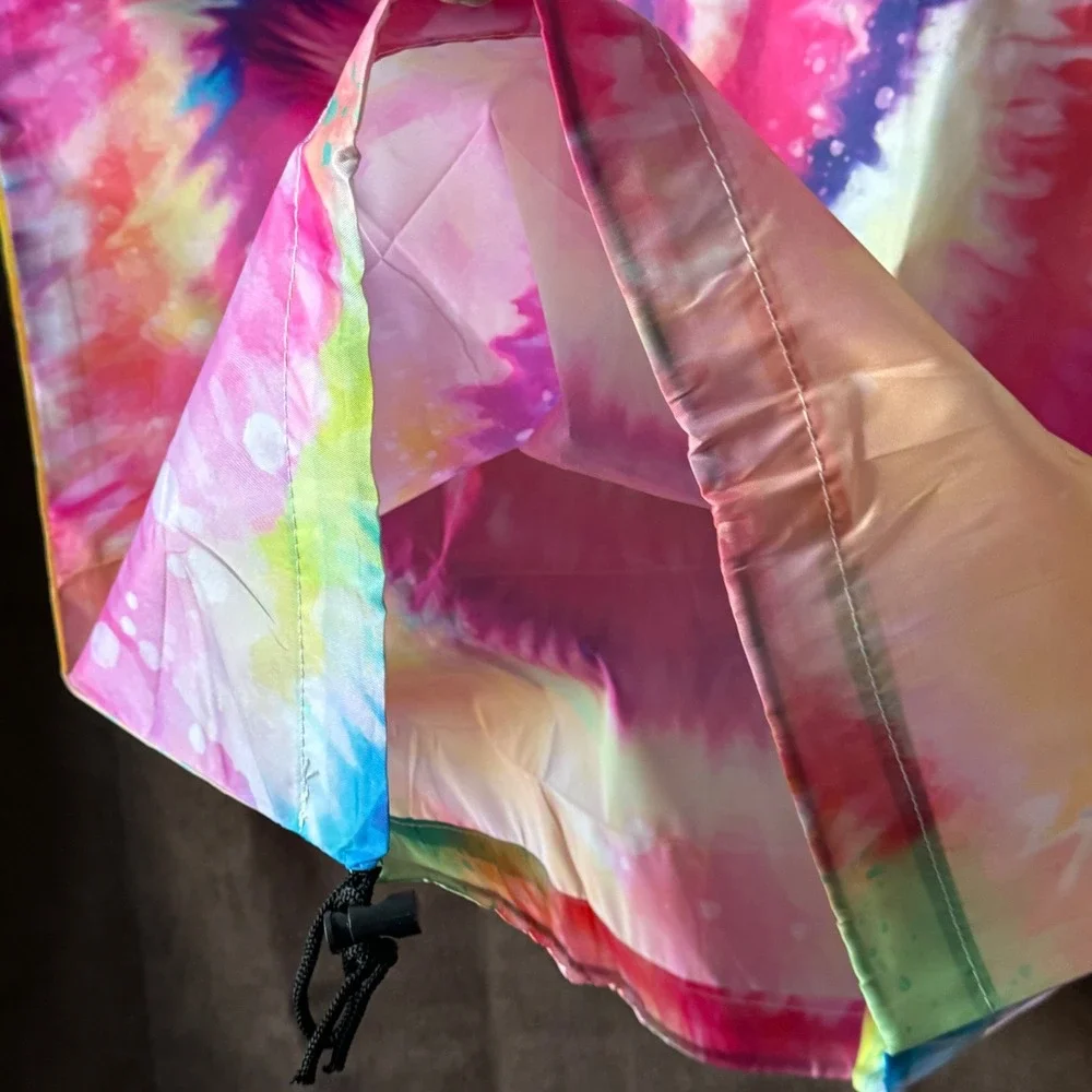 Vibrant Tie Dye Swirl laundry bag Boho Psychedelic storage drawstring camping